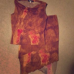 2 pc shirt and skirt set